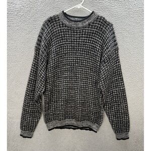 Vintage Willow Bay Sweater Adult Large Multicolor Check Knit Crewneck Grandpa